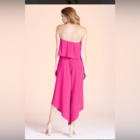 Like new!! Elegant Pink Strapless Jumpsuit - Picture 2 of 5